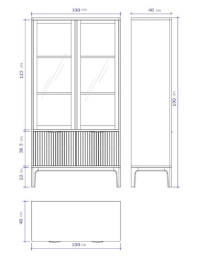 Vitrina Adro Haus de madera acacia