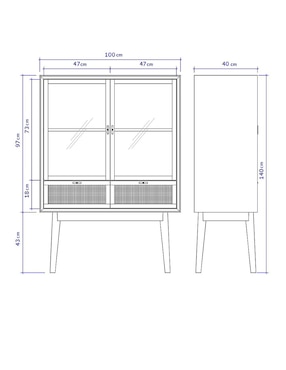 Vitrina Andes Haus de madera acacia
