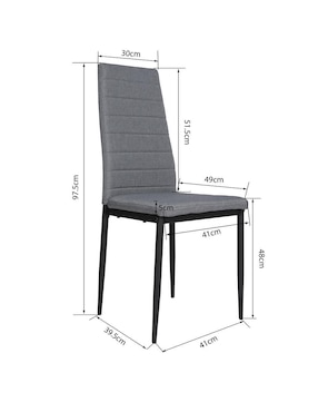 Silla 4 piezas Ann Home Make de acero