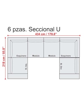 Sofá módulo esquinero Zhou Liz de piel