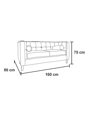 Love seat Kessa Drake de lino
