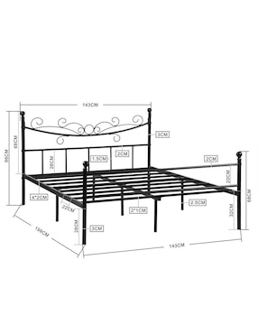 Base para cama Furniturer de acero