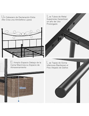 Base para cama Furniturer de acero