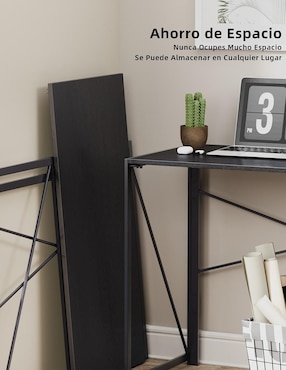Escritorio Harper Black Wood Furniturer de MDF