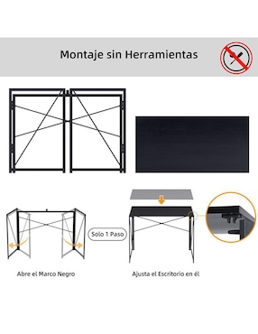 Escritorio Harper Black Wood Furniturer de MDF