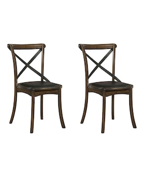 Set Silla 2 Piezas Furniture Of America De Madera