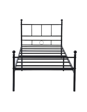 Cama Furniturer Lovisa Twin Black De Acero