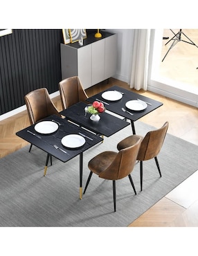 Mesa armable Whalen Dark Wood Scretch Furniturer