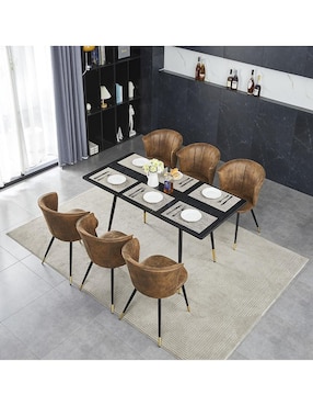 Mesa armable Whalen Dark Wood Scretch Furniturer