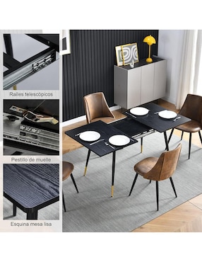 Mesa armable Whalen Dark Wood Scretch Furniturer