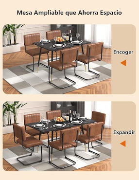 Mesa armable Whalen Dark Wood Scretch Furniturer