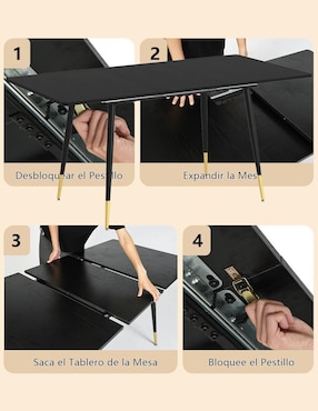 Mesa armable Whalen Dark Wood Scretch Furniturer