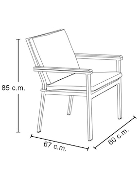Silla 2 piezas Furniture Of America de acero