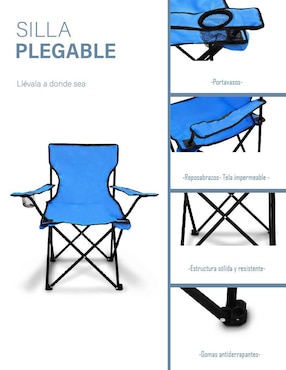 Silla plegable Muebles para Jardín Idea Nuova de tela