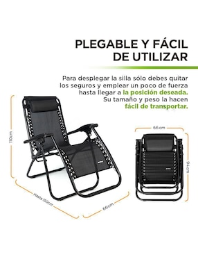 Silla plegable Hikeo de metal