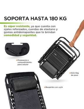 Silla plegable Hikeo de metal