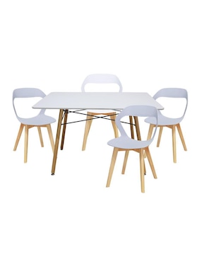 Comedor Moura Mundo In Para 4 Personas De Madera Y Melamina