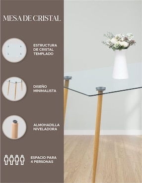 Mesa de comedor armable Elly-Decor