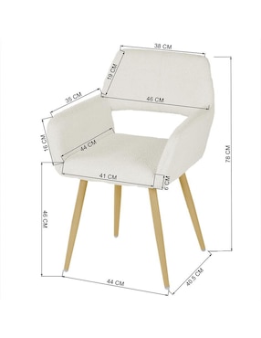 Juego de sillas 2 piezas Cromwell Boucle Furniturer de metal
