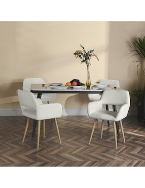 Juego de sillas 2 piezas Cromwell Boucle Furniturer de metal