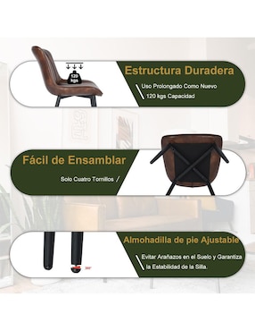 Juego de sillas 2 piezas Nabeora Dining Furniturer de vinipiel