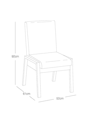 Silla Kansas Moblum de madera y tela