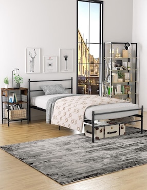 Cama Primo Twin Frosted Furniturer de metal individual