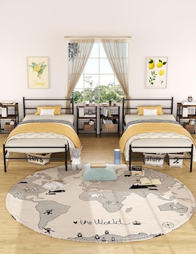 Cama Primo Twin Frosted Furniturer de metal individual