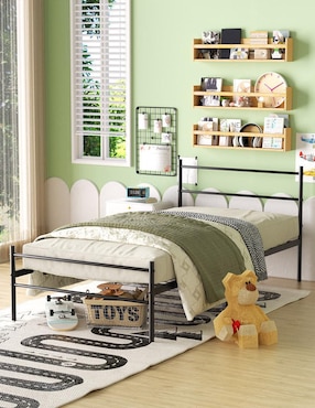 Cama Primo Twin Frosted Furniturer de metal individual