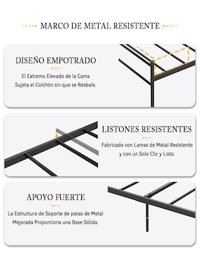 Cama Primo Twin Frosted Furniturer de metal individual