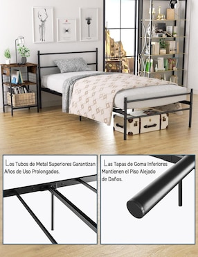 Cama Primo Twin Frosted Furniturer de metal individual