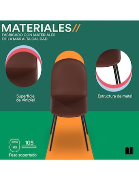 Juego de sillas 4 piezas Mubson de vinipiel