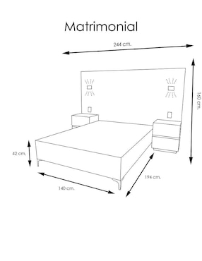 Set Recámara Vaniglam Mozza de MDF
