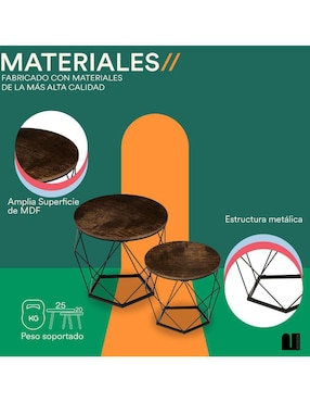 Juegos de mesas para sala Mubson de mdf