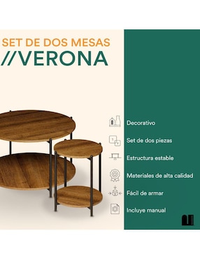Juegos de mesas para sala Mubson de mdf