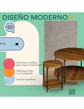 Juegos de mesas para sala Mubson de mdf