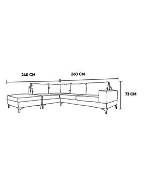 Chaise lounge izquierdo Kama Kessa de poliéster