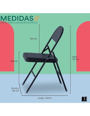 Juego de sillas plegables 4 piezas Diseño plegable Mubson de metal