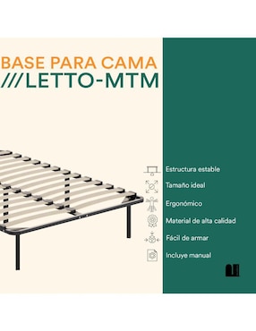 Base para cama Mubson de madera poplar