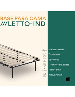 Base para cama Mubson de madera poplar