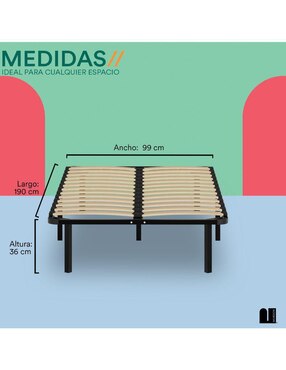 Base para cama Mubson de madera poplar