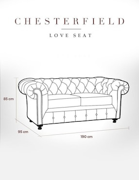 Love seat Suli Muebles Chesterfield de piel