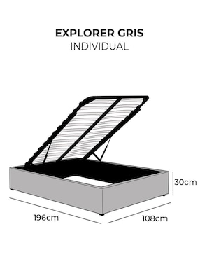 Base para cama Grey Roomi de metal