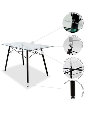Comedor Oslo Mundo In para 4 personas de cristal