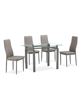 Comedor Zaragoza Mobi Muebles Para 4 Personas De Cristal