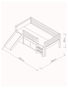 Cama Pixy Haus Kids de MDF individual