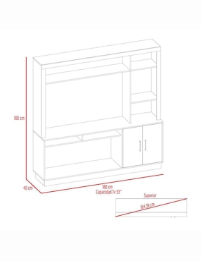 Mueble de tv Cantabria Excelsior de melamina