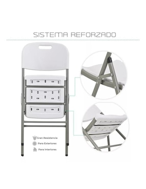 Set de sillas plegables 4 piezas Eke Life Home de plástico