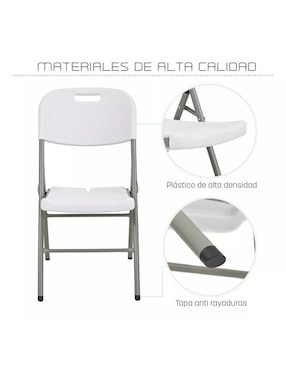 Set de sillas plegables 4 piezas Eke Life Home de plástico