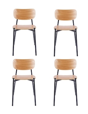 Set Silla 4 Piezas Midtown Concept De Madera